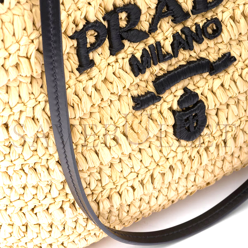 PRADA SMALL CROCHET AND LEATHER TOTE BAG 1BG501 (21*16*10cm)